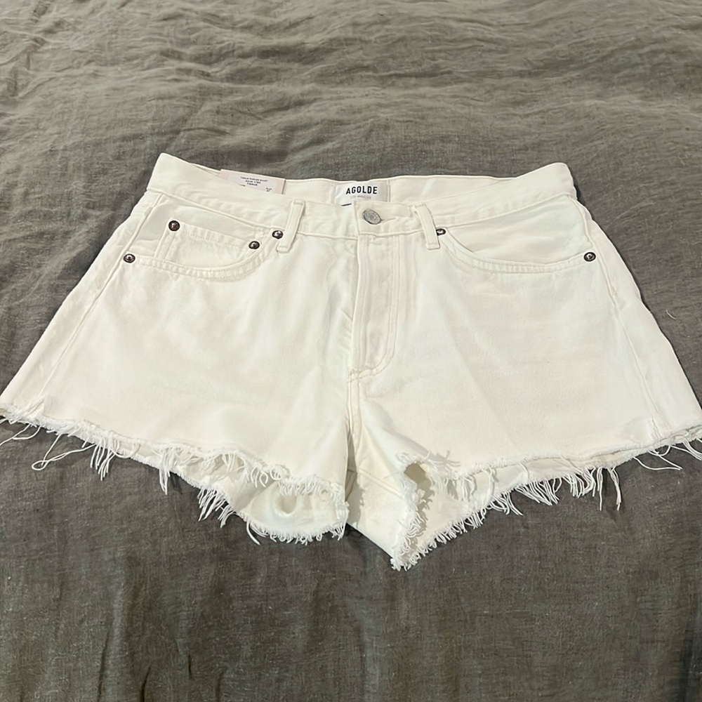 NEW AGOLDE parker vintage cut off short in tissue
